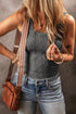 Floral Jacquard Square Neck Tank Top